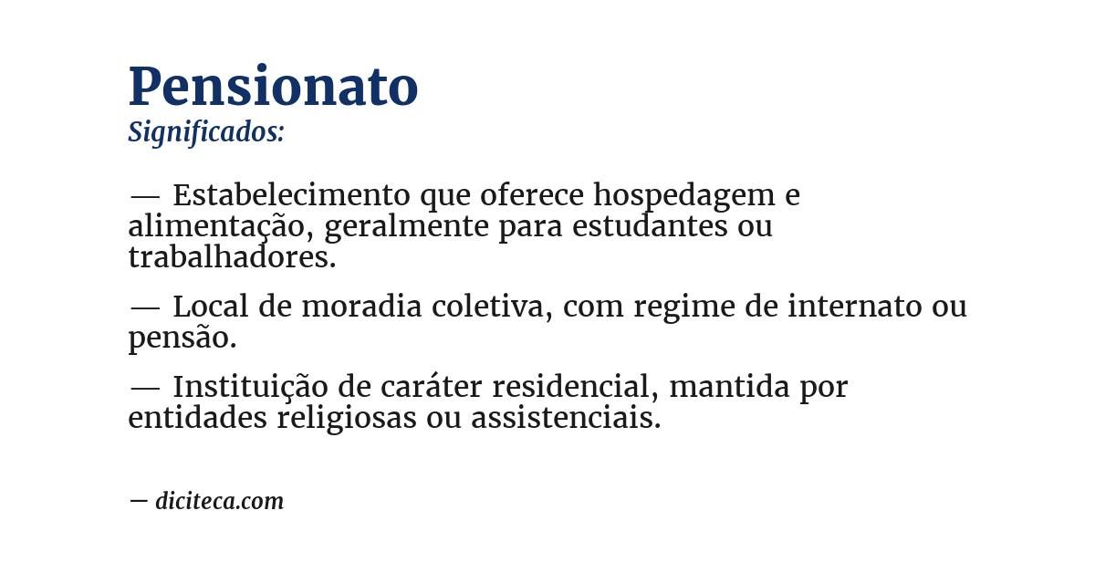Significado de pensionato