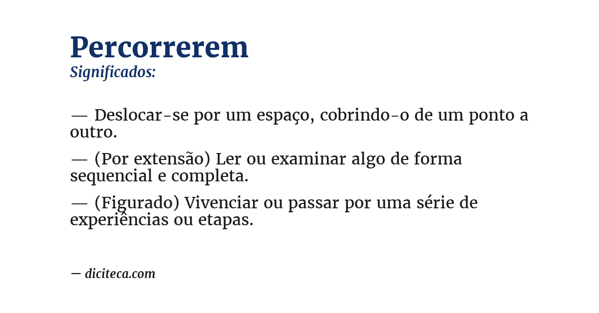 Significado de percorrerem