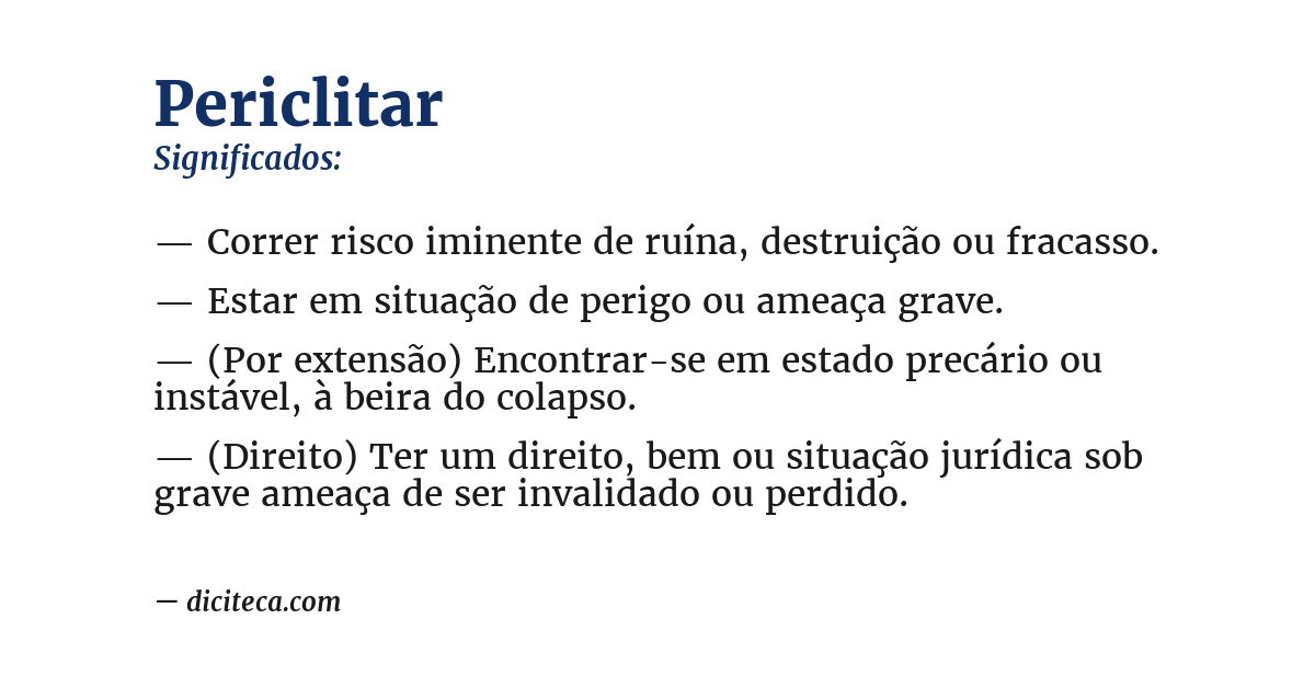 Significado de periclitar