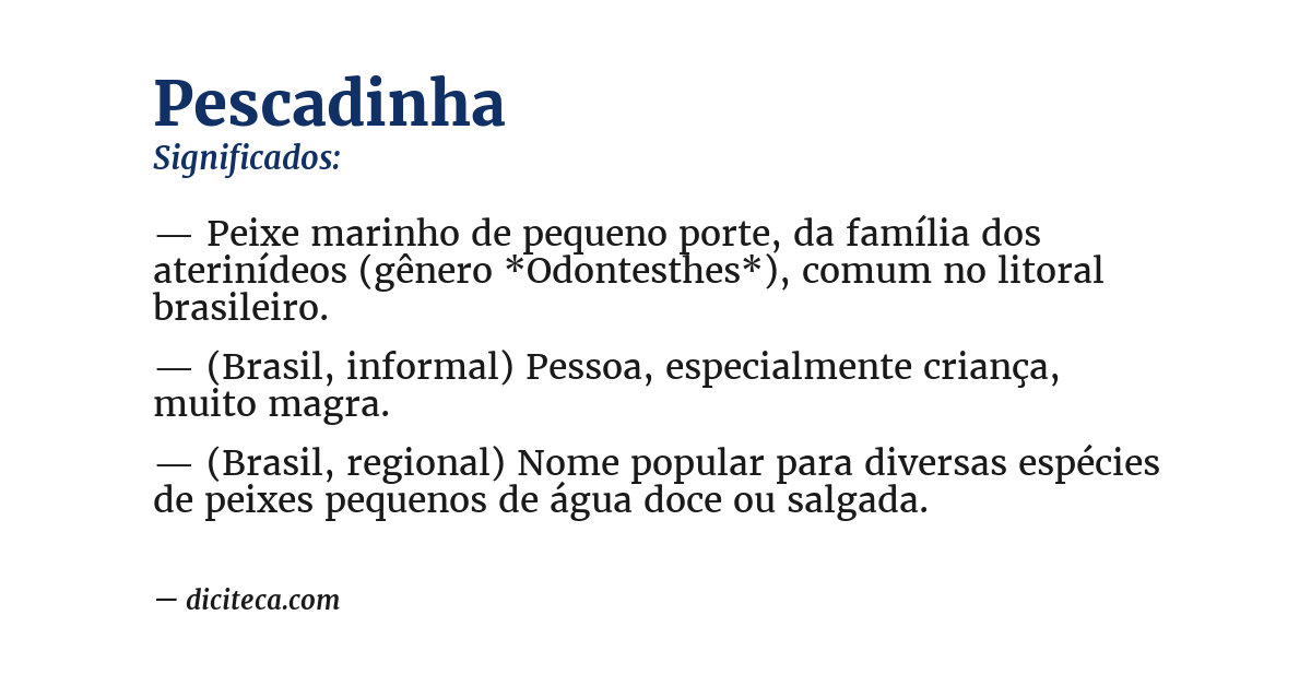 Significado de pescadinha