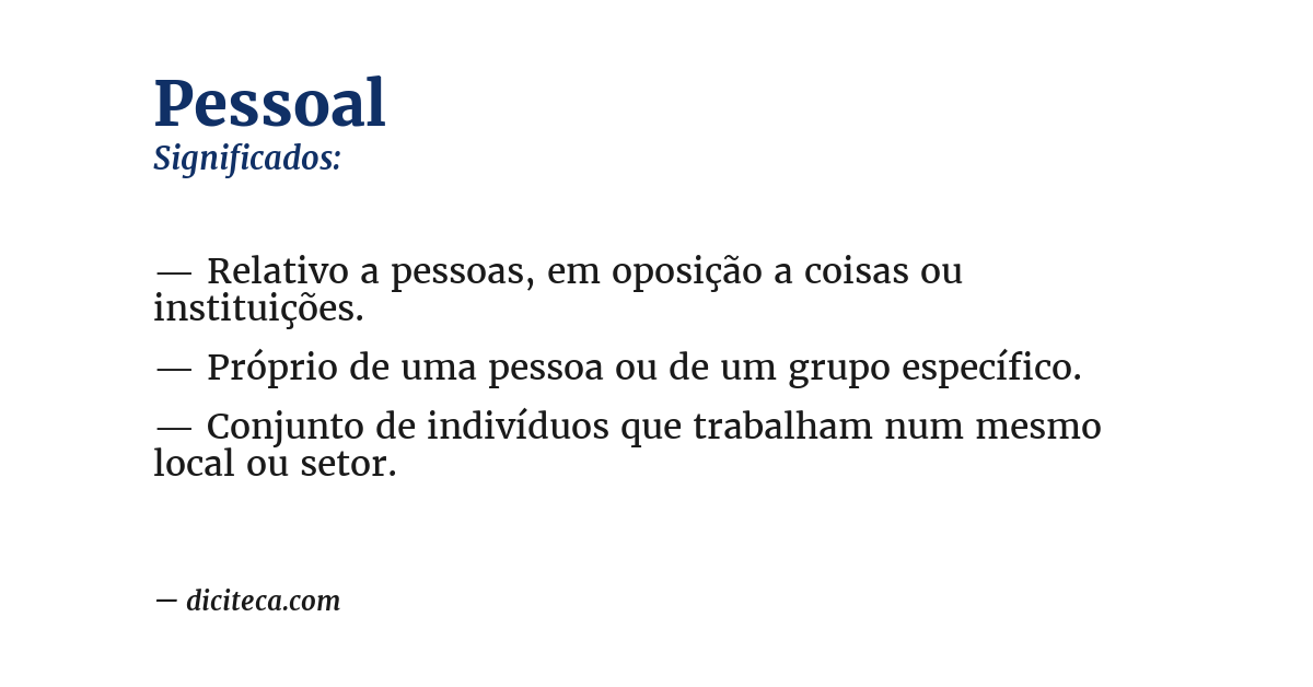 Significado de pessoal