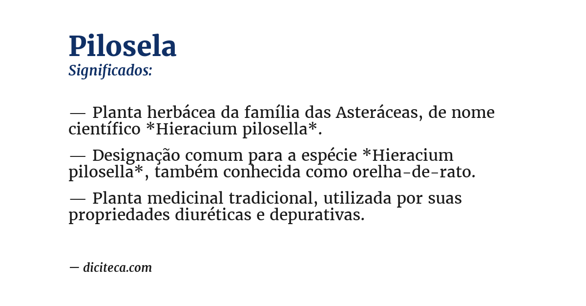 Significado de pilosela