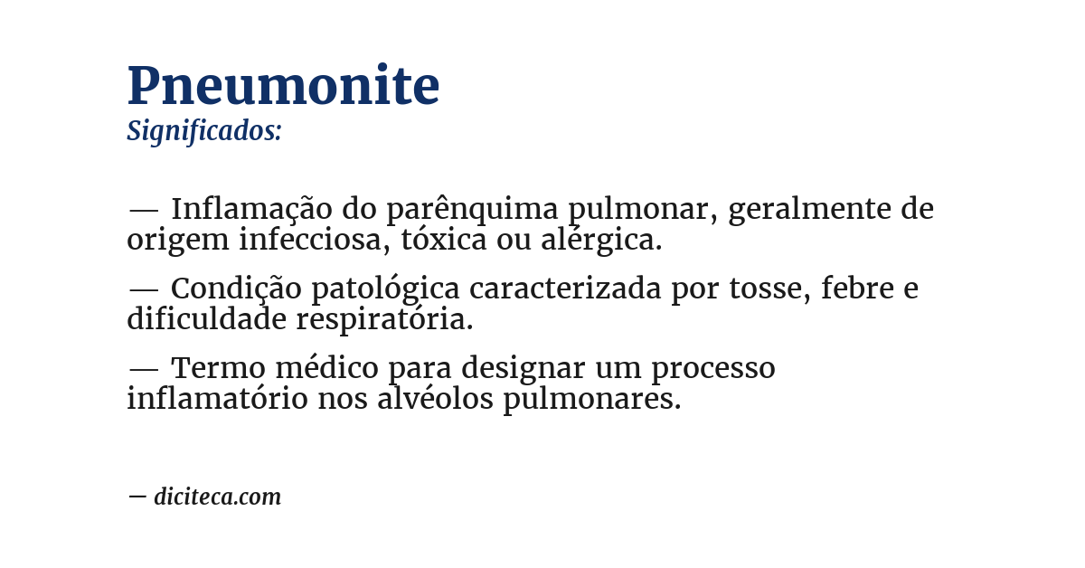 Significado de pneumonite