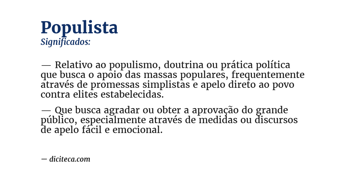 Significado de populista
