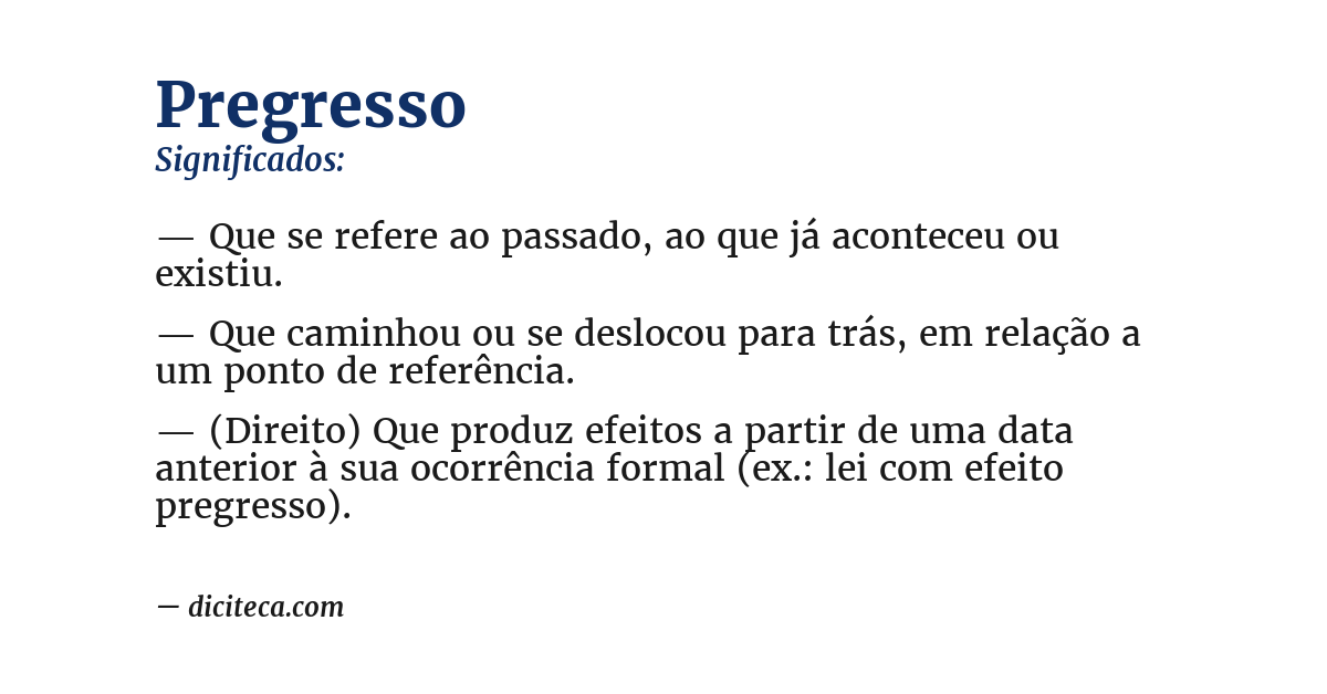 Significado de pregresso