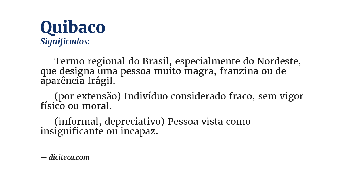 Significado de quibaco