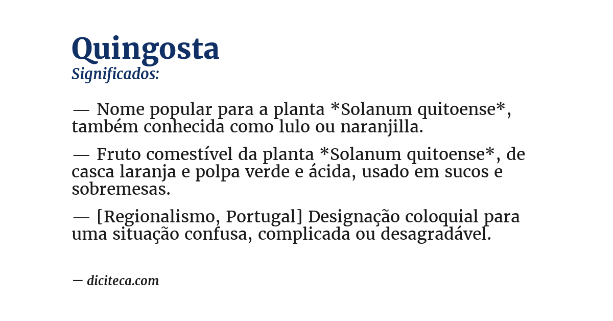 Significado de quingosta