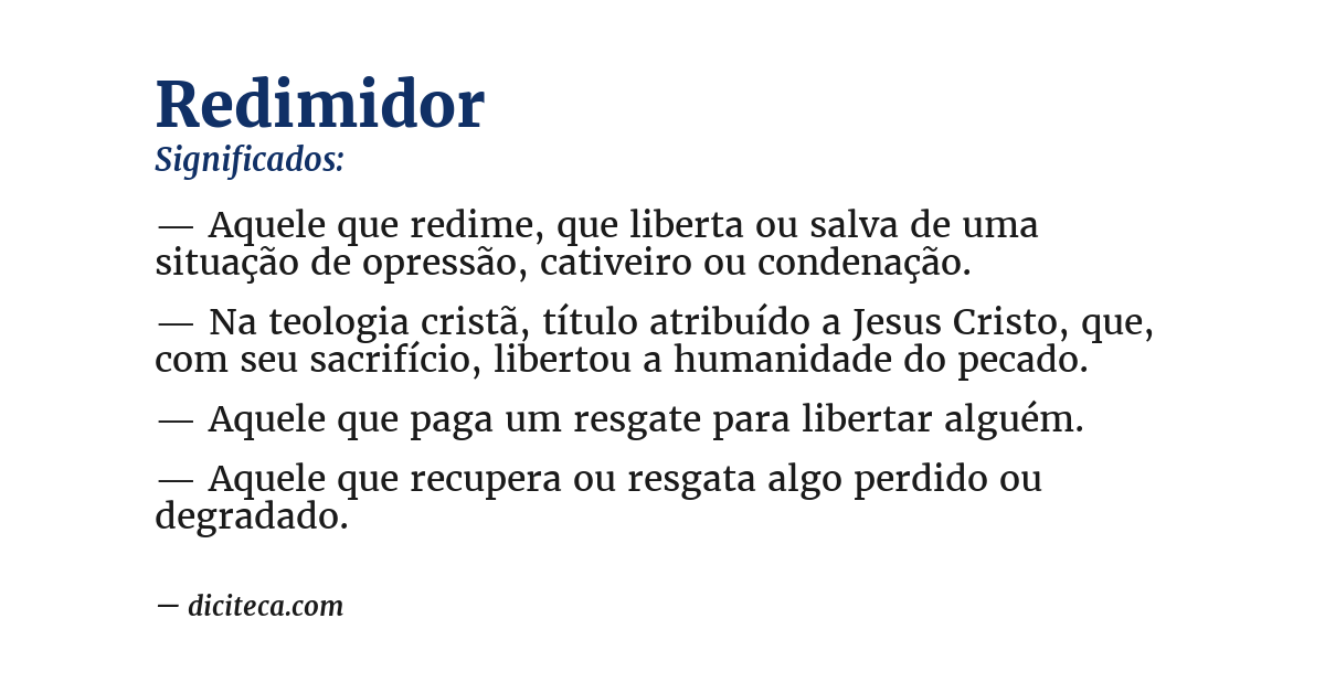 Significado de redimidor