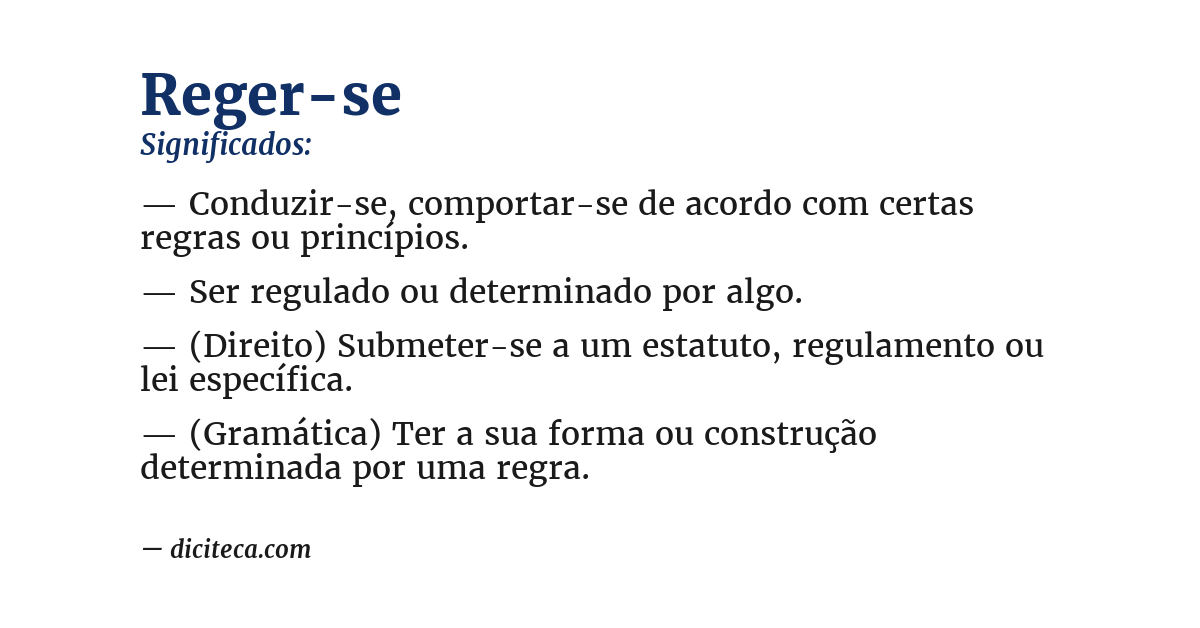 Significado de reger-se