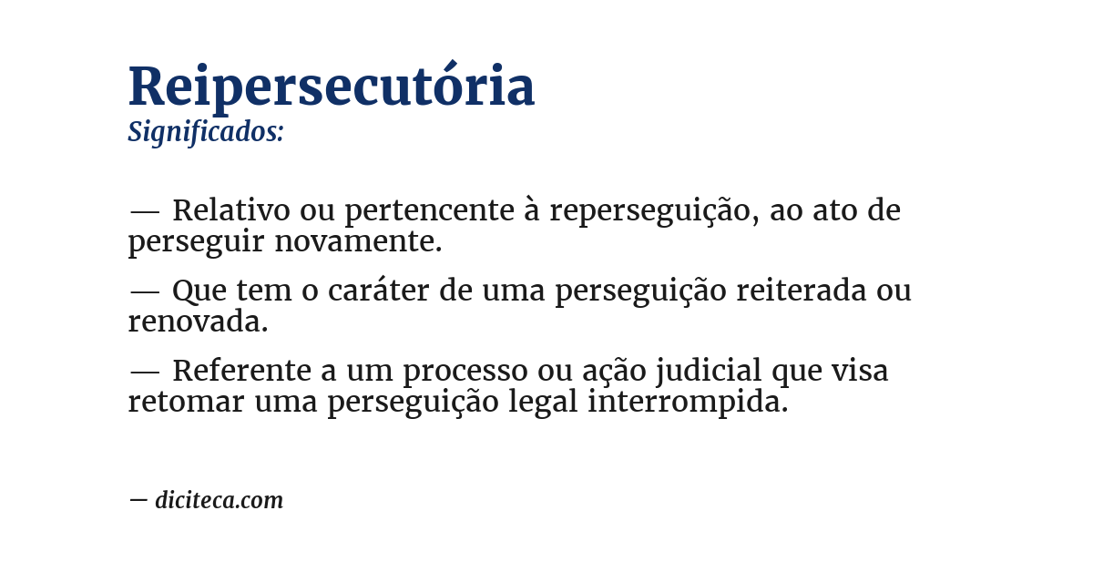 Significado de reipersecutória