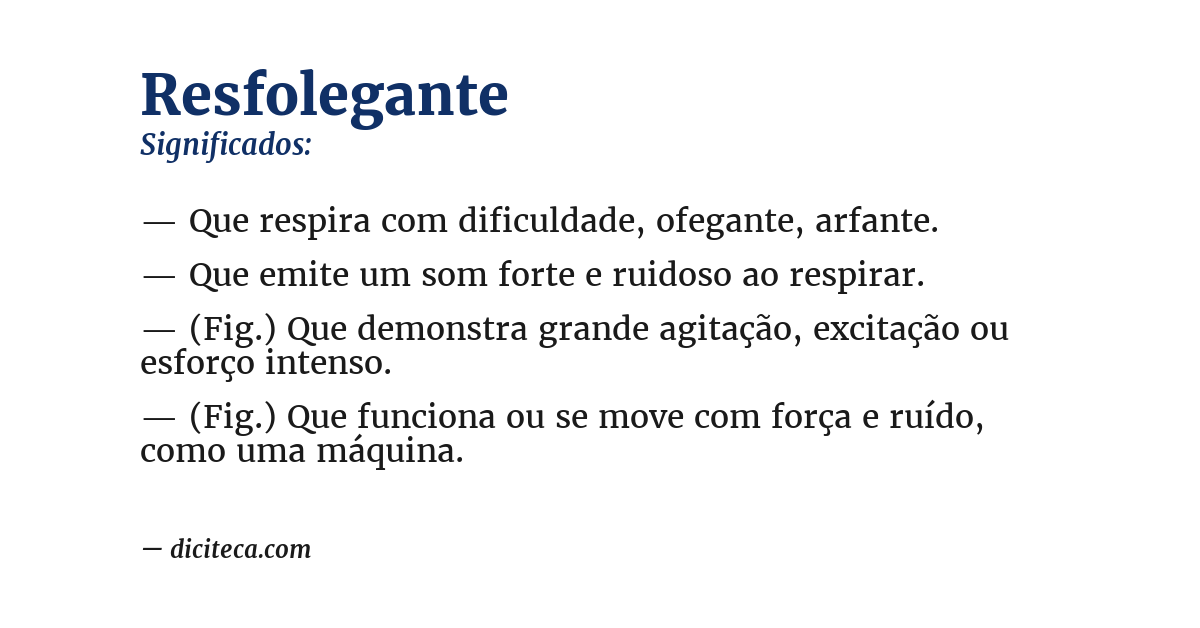 Significado de resfolegante