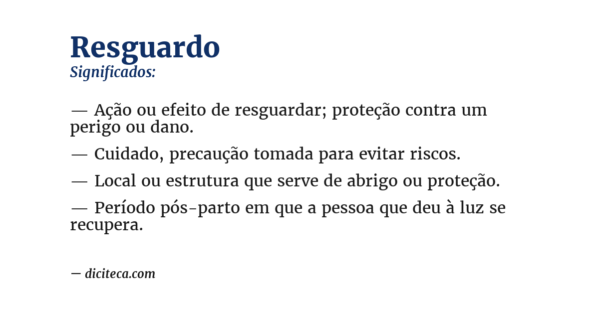 Significado de resguardo