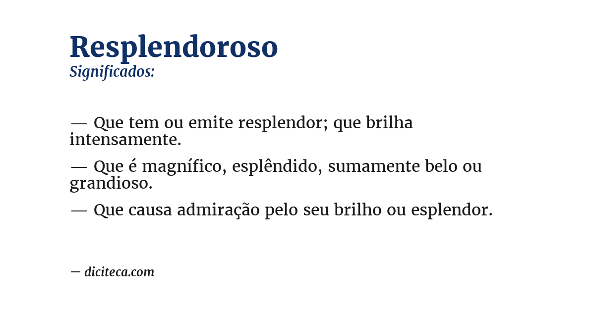 Significado de resplendoroso