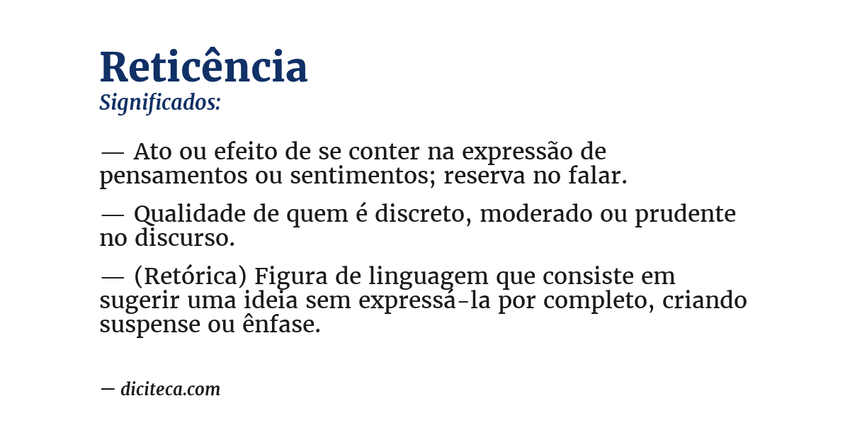 Significado de reticência