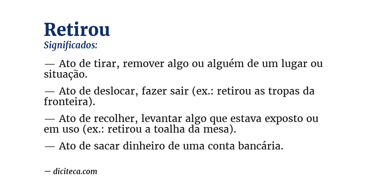 Significado de retirou
