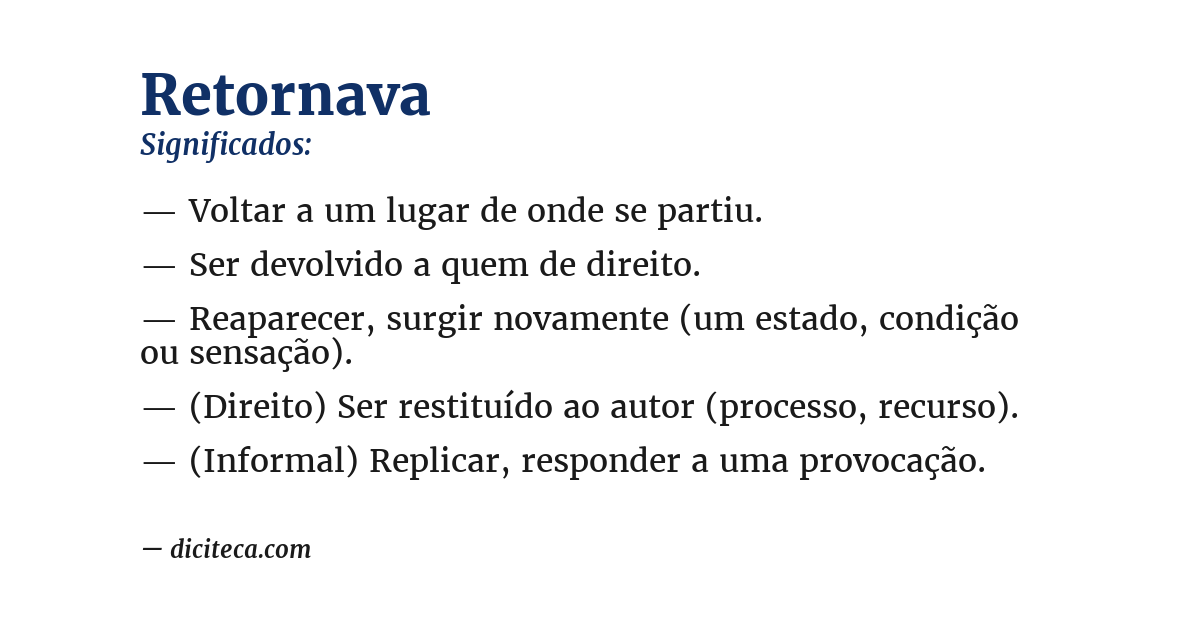 Significado de retornava