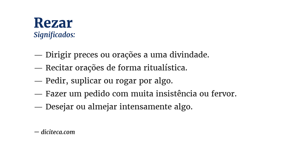 Significado de rezar