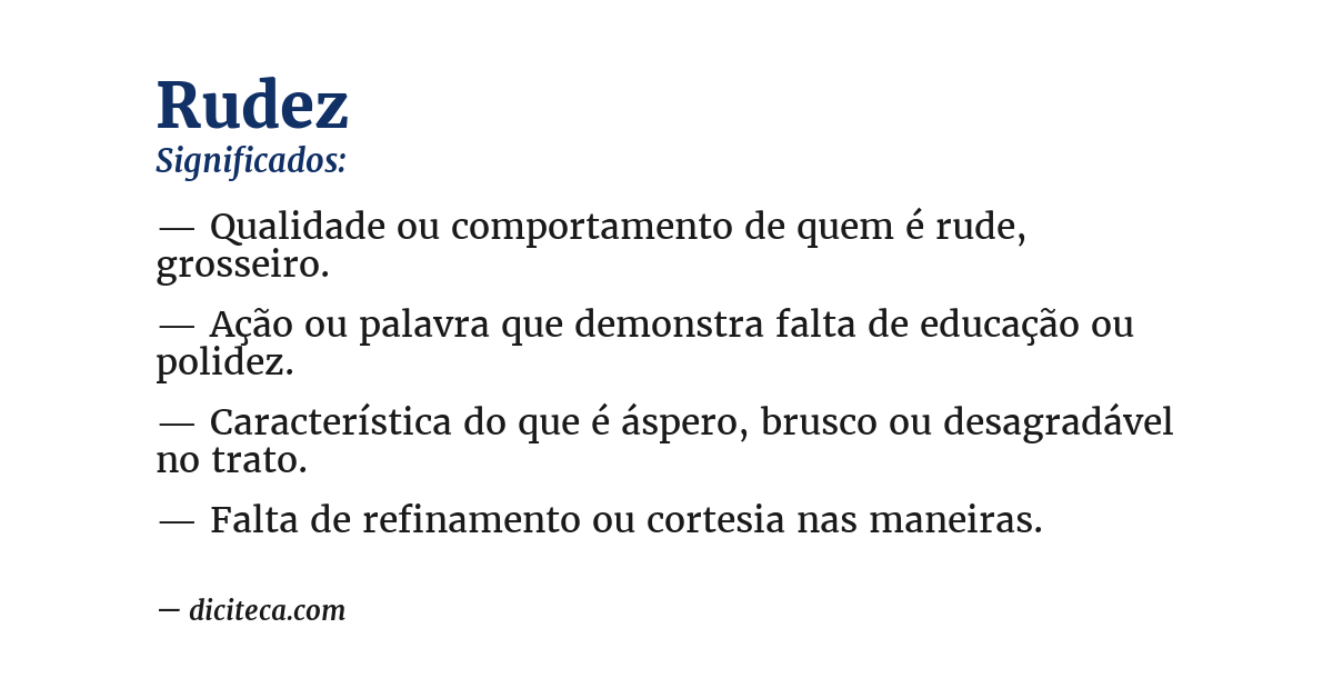 Significado de rudez