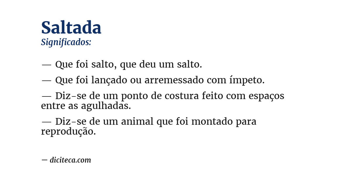 Significado de saltada