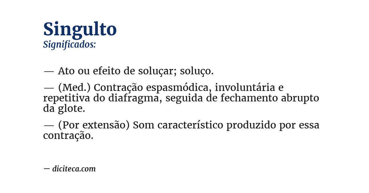 Significado de singulto