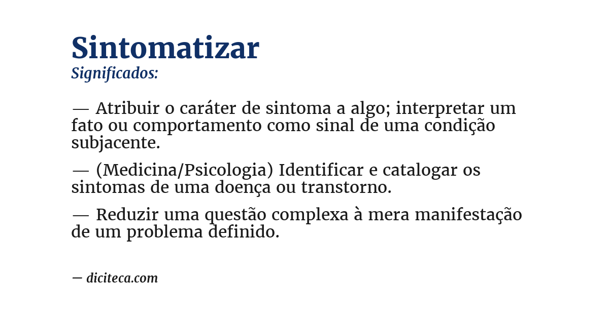 Significado de sintomatizar