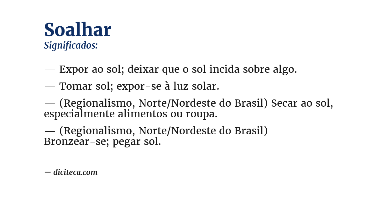Significado de soalhar