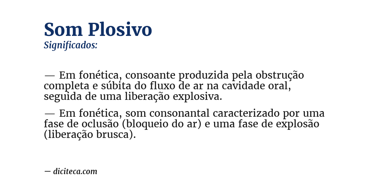 Significado de som plosivo