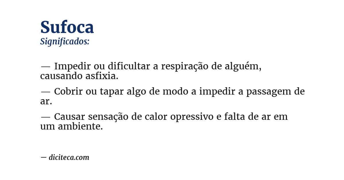 Significado de sufoca
