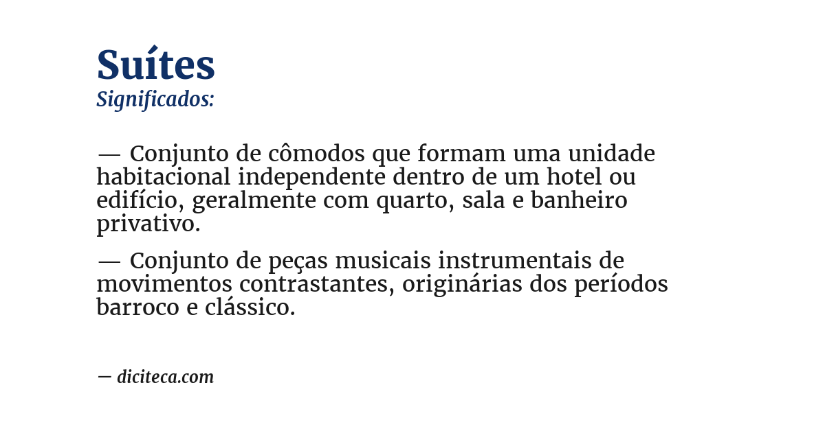 Significado de suítes