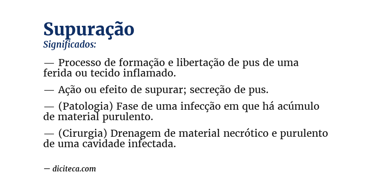 Significado de supuração