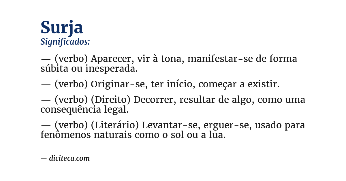 Significado de surja