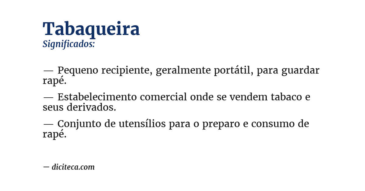 Significado de tabaqueira