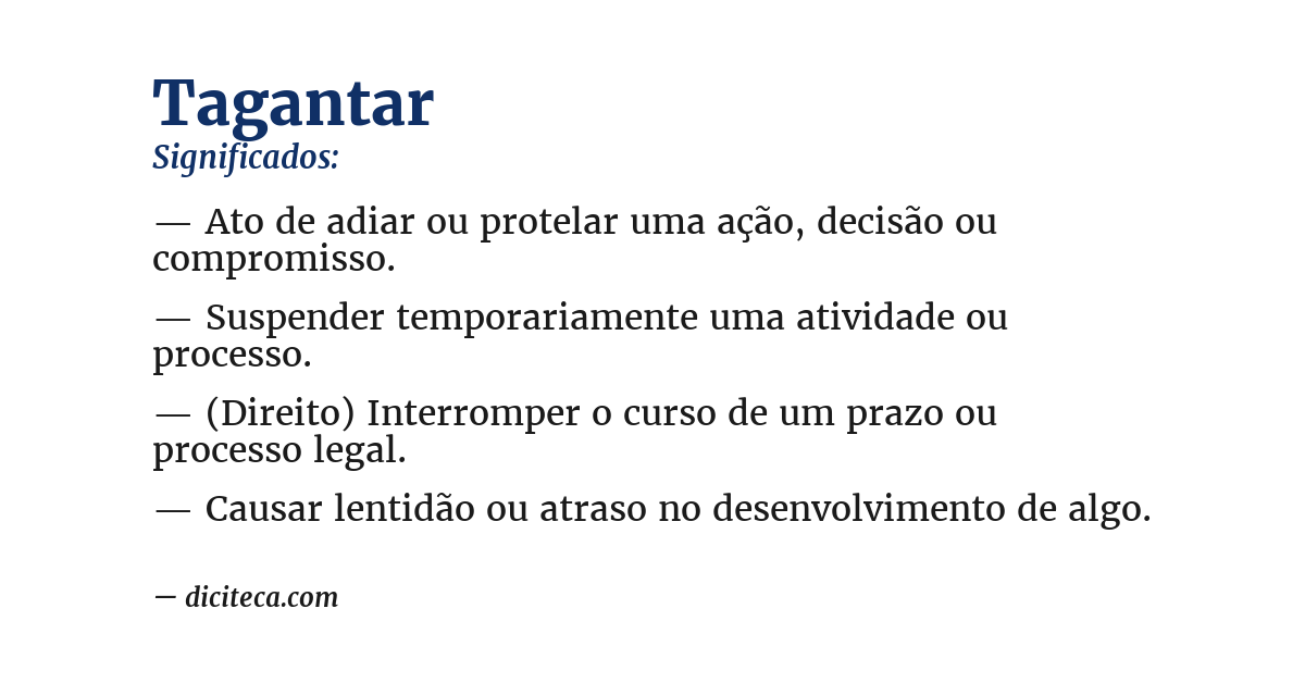 Significado de tagantar