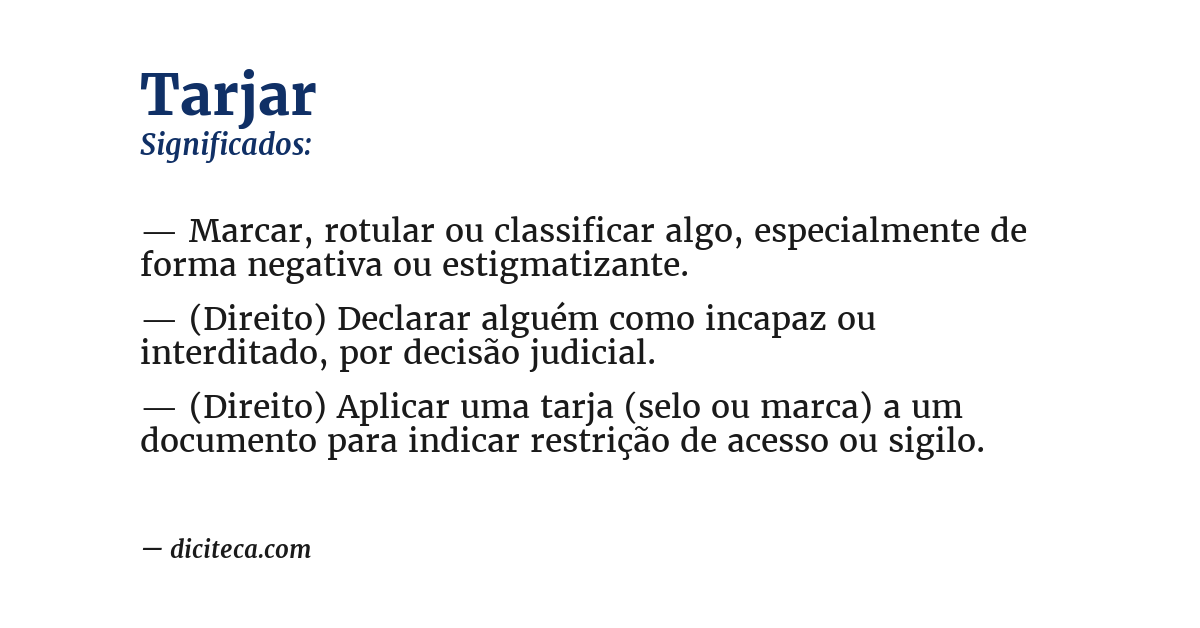 Significado de tarjar