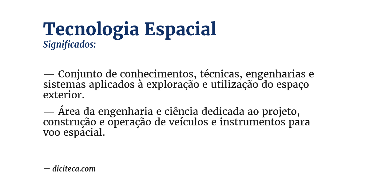 Significado de tecnologia espacial