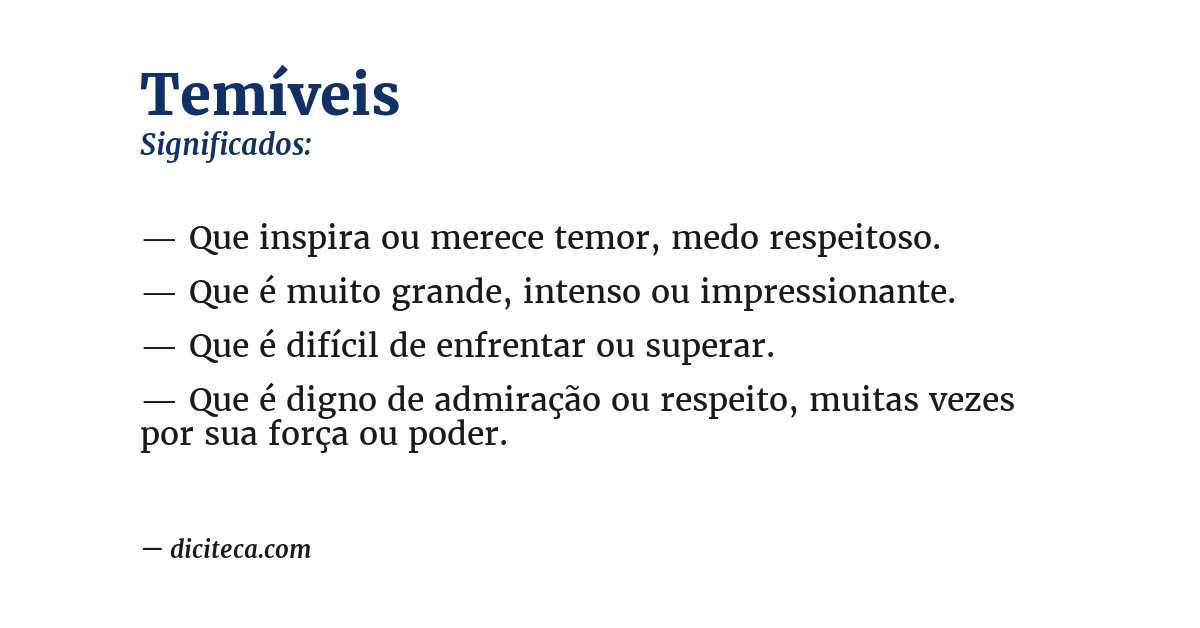 Significado de temíveis