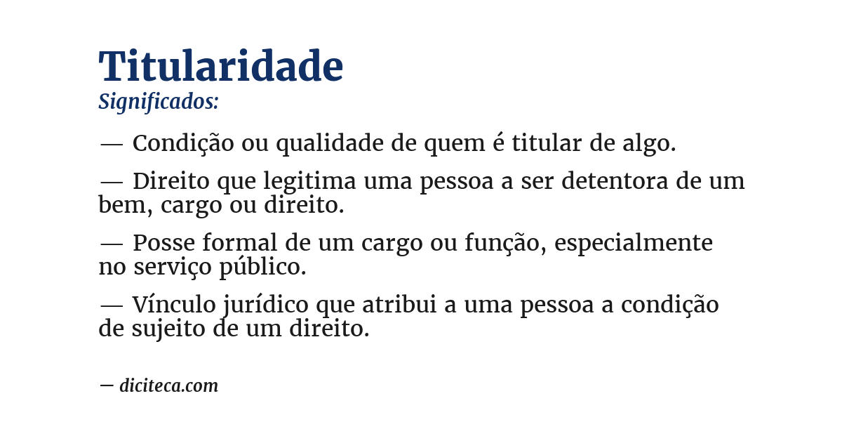 Significado de titularidade