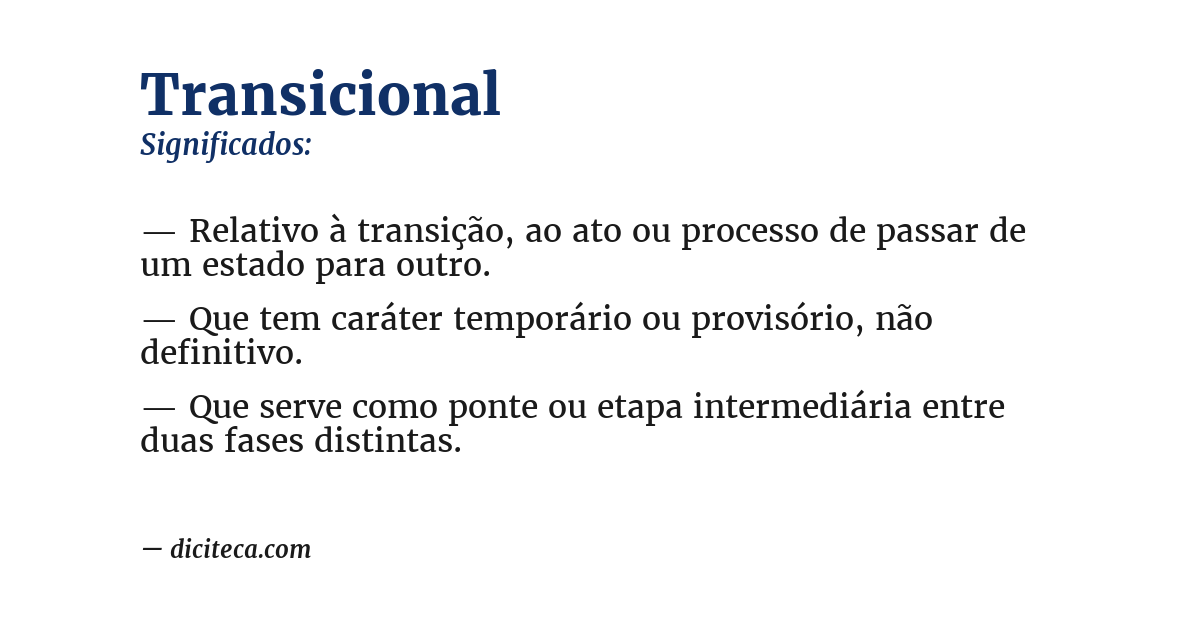Significado de transicional