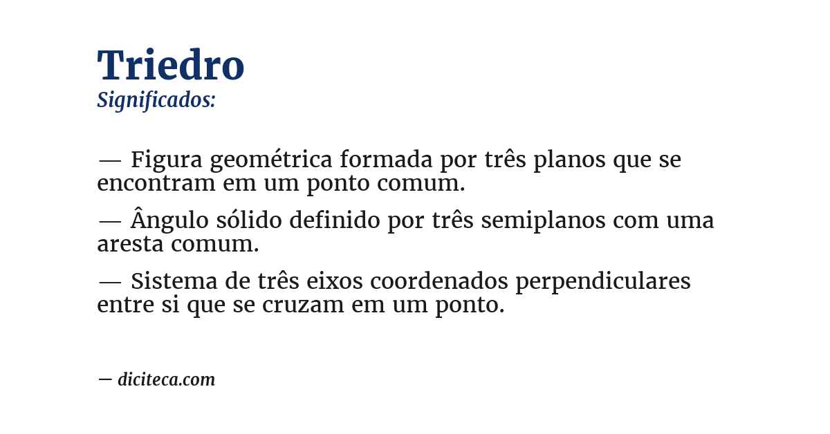 Significado de triedro