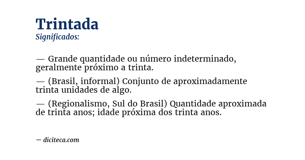 Significado de trintada