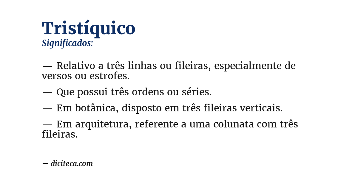 Significado de tristíquico