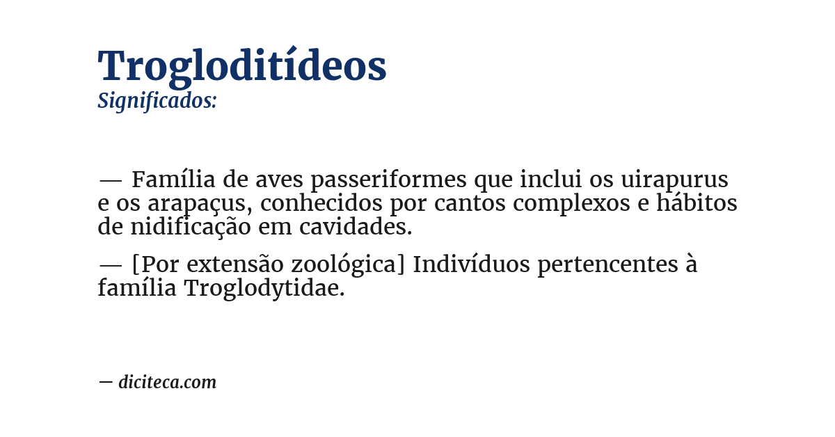 Significado de trogloditídeos