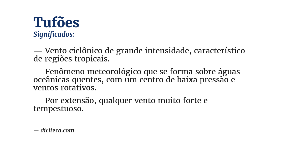 Significado de tufões