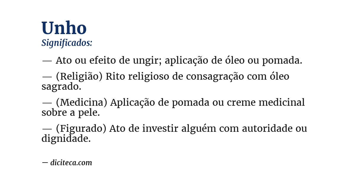 Significado de unho