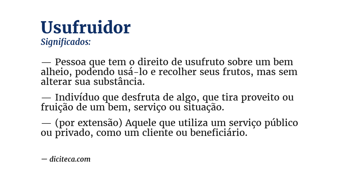Significado de usufruidor