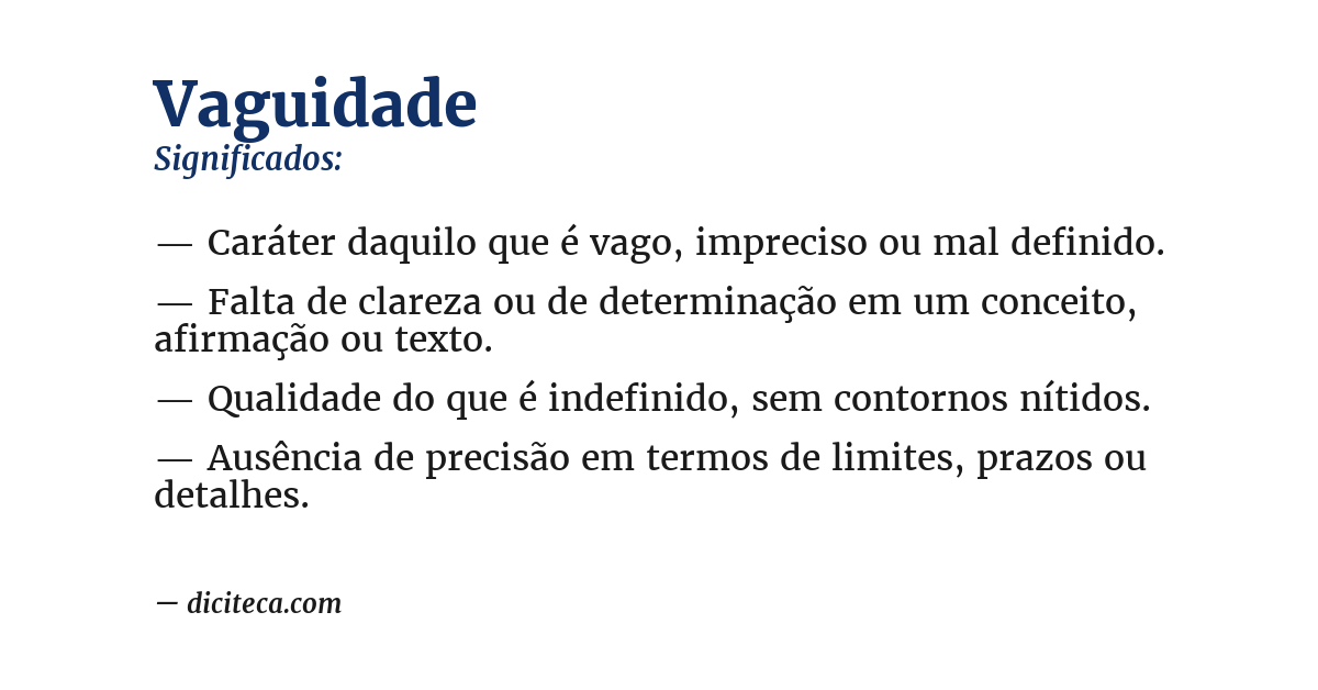 Significado de vaguidade
