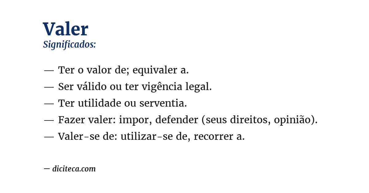 Significado de valer