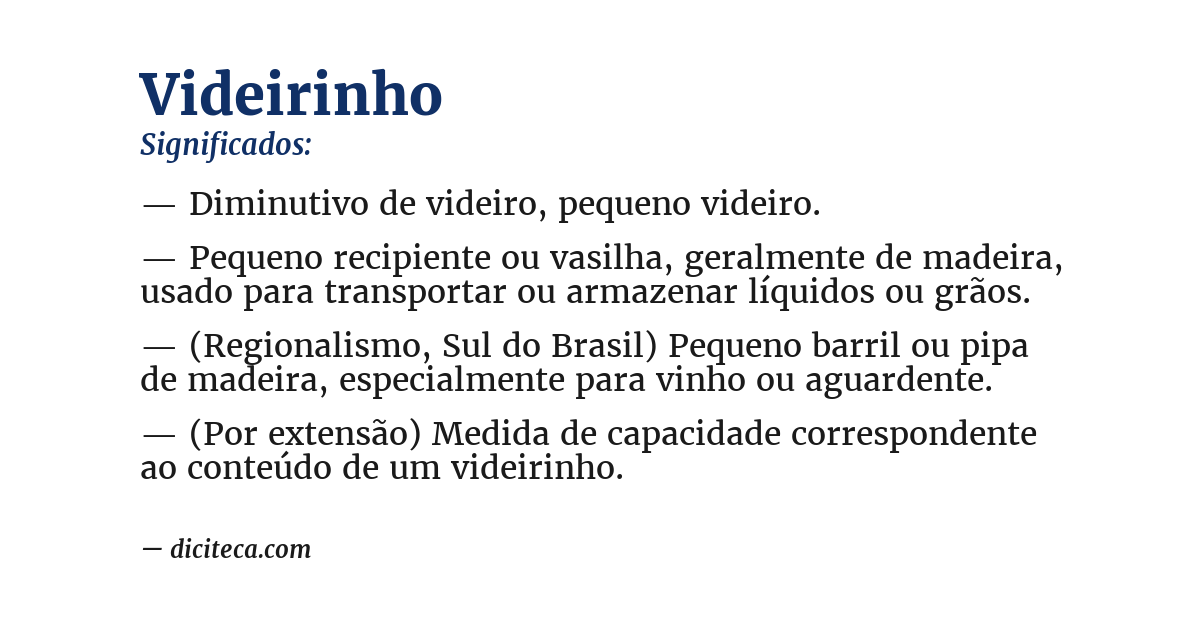 Significado de videirinho