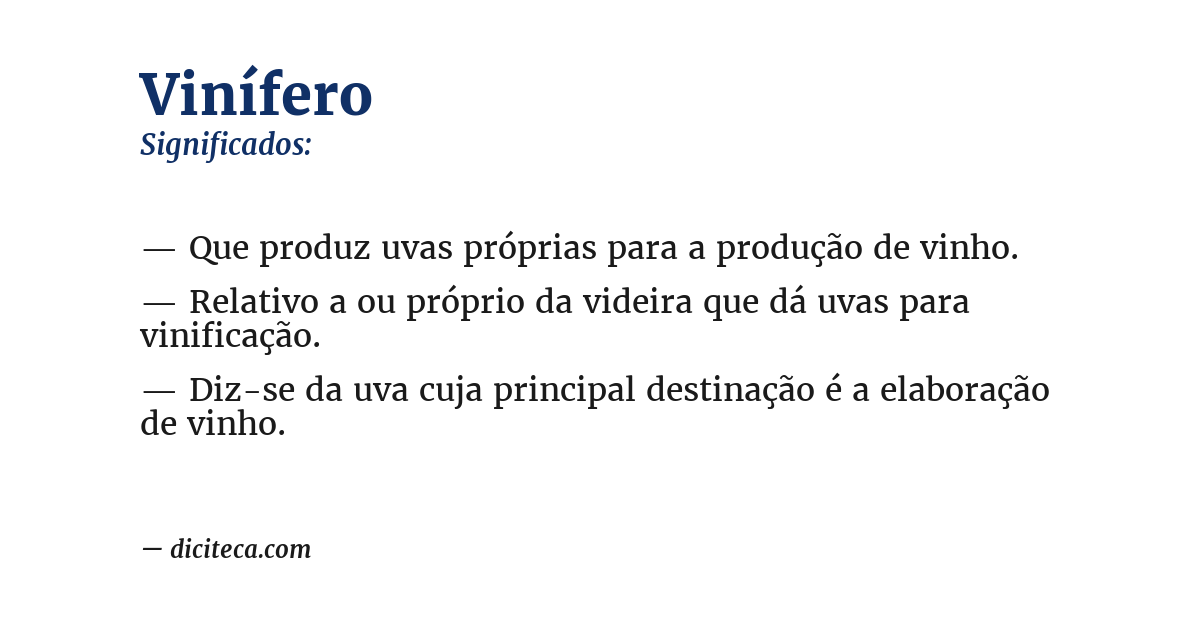 Significado de vinífero