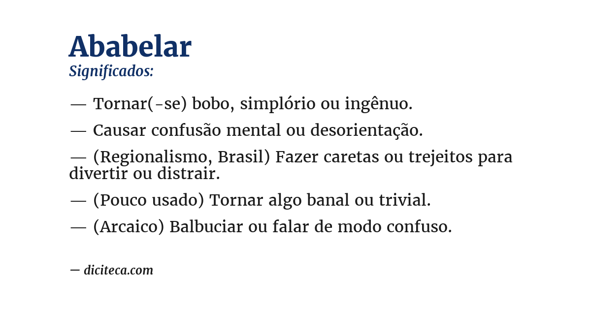 Significado de ababelar